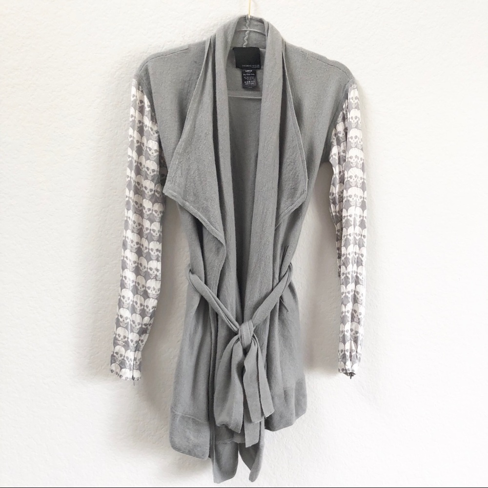 Thomas Wylde Cashmere Silk Cardigan Skull Print